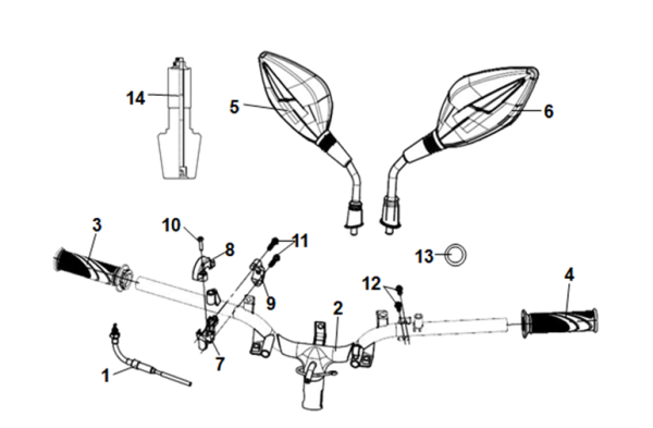 Кабель, переключатель, руль