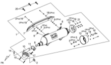 Подбор запчастей Глушитель Кузов/Электрика MaxSYM 400i (LX40A1-6-L4A ) MaxSYM 400 SYM