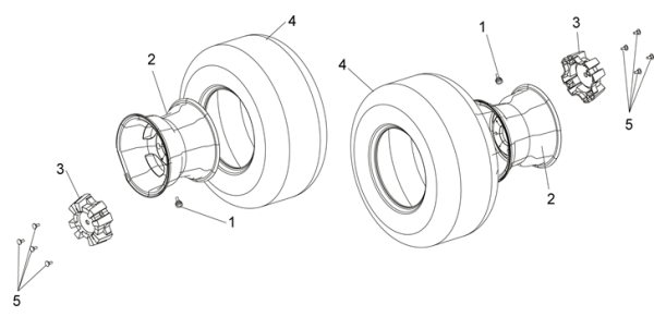 Передние колеса в сборе