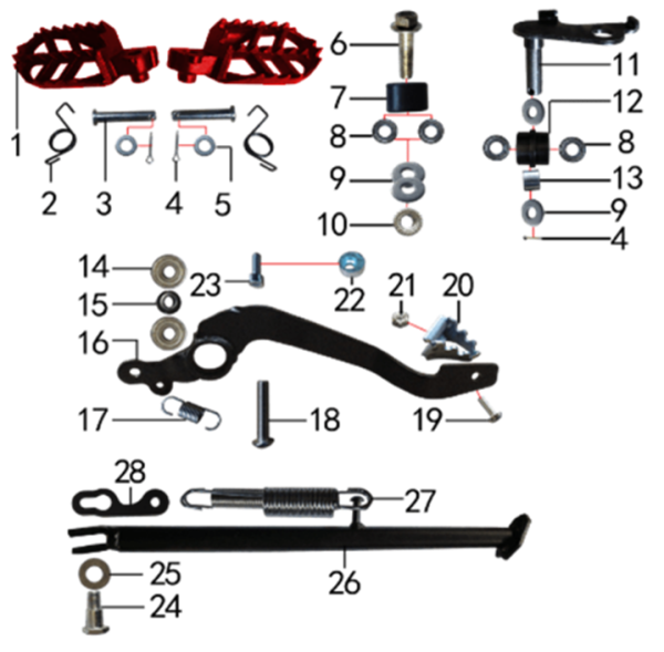 Подставка и подножки