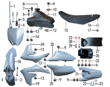 Подбор запчастей Облицовка серая PH02Y (101055000, 101055001, 101055002, 101055003) NEW ERA NEW ERA BSE