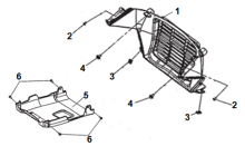 Подбор запчастей Облицовка радиатора Рама JoyRide 300 LJ30W1-EU JoyRide 300 SYM