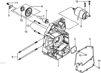 Подбор запчастей Правая половина картера Двигатель GTS 250 (LM25W-6_edited) GTS 250 SYM