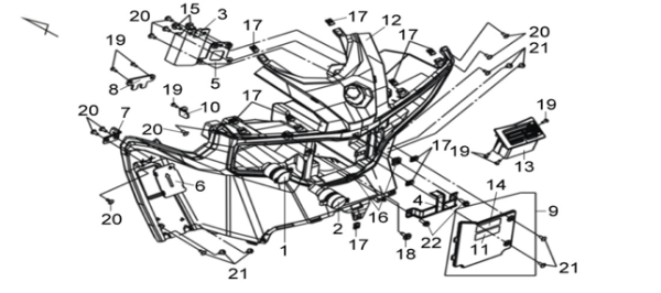 Облицовка рулевой колонки (перед)