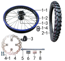 Подбор запчастей Колесо переднее MXH 150 17/14 (101131003) MXH 150 BSE