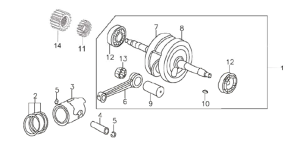 Коленвал и поршень