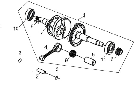 Подбор запчастей Коленвал Двигатель Symphony SR-50 (AZ05W1-T) Symphony SR-50 SYM