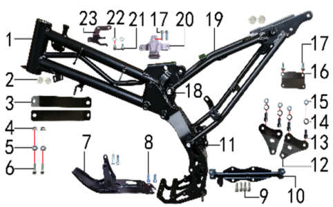 Подбор запчастей Рама EX 125E (с 2021) 14/12 101180042 EX 125E BSE