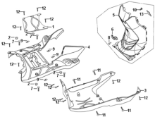 Подбор запчастей Облицовка центральная Кузов/электрика (старый каталог) Crox 125 SYM