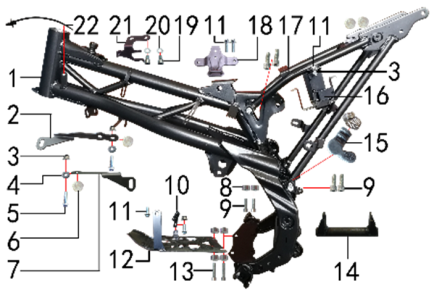 Подбор запчастей Рама PH10 stunt PH 125 Stunt BSE