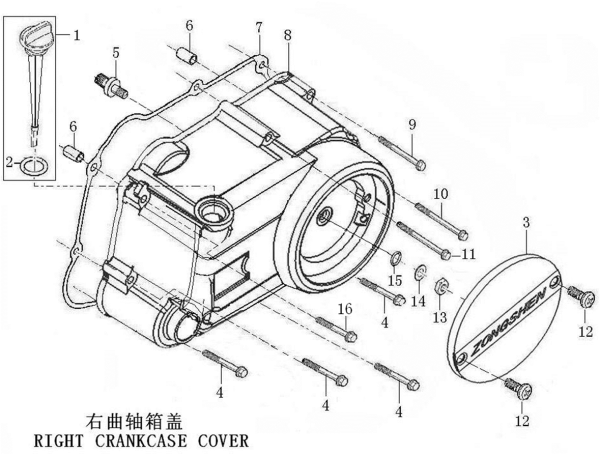 Правая крышка картера