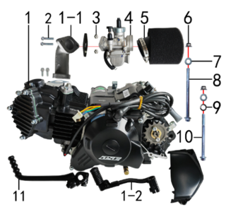 Подбор запчастей Двигатель MXS 150 17/14 (101131001) MXS 150 BSE