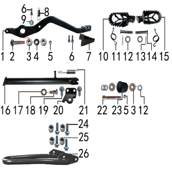 Подставка и подножки