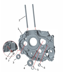Подбор запчастей  Картер двигателя правый TYX300-SR Двигатели
