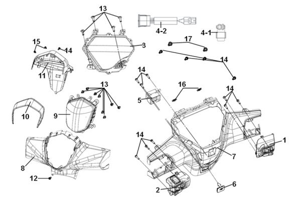 Передняя облицовка и фары