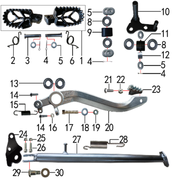Подставка и подножки