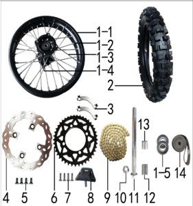 Подбор запчастей Колесо заднее PH 150 12/12 (101190083) PH 150 BSE