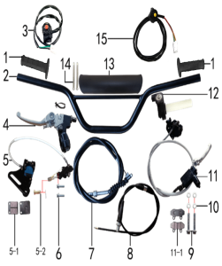 Подбор запчастей Руль и тормоза PH10L 125 ZS (101190071) 2022 PH 125E BSE