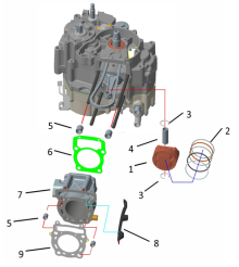 Подбор запчастей Крепление ЦПГ TYX250-SR Двигатели