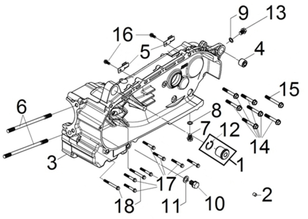 Левая половина картера