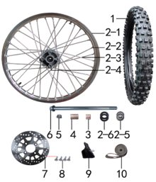 Подбор запчастей Колесо переднее Z2L 21\18 (101240049) Z2L BSE