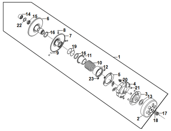Ведомый шкив в сборе