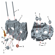 Подбор запчастей Картер двигателя левый TYX250-SR Двигатели