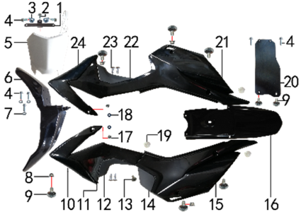 Подбор запчастей Облицовка PH10 stunt PH 125 Stunt BSE