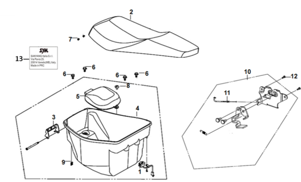 Седло и подседельная ёмкость