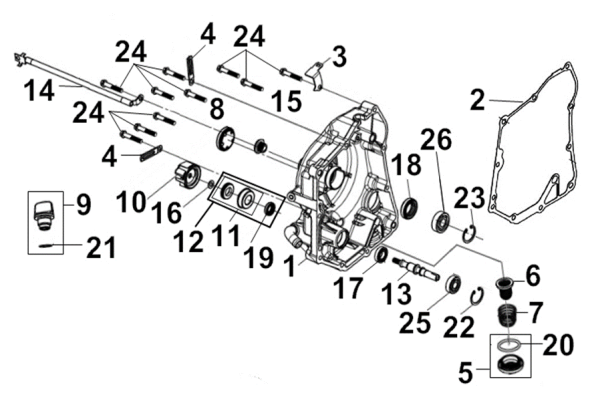Правая крышка картера