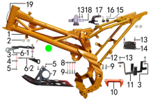 Подбор запчастей Рама PH 125 ZS (2020) PH 125E BSE