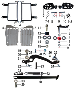 Подбор запчастей Подставка и подножки Z5L (101360044, 101360050) Z5L BSE
