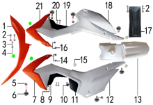 Подбор запчастей Облицовка MX 125 (101190079, 101190080, 101190081) MX 125 BSE