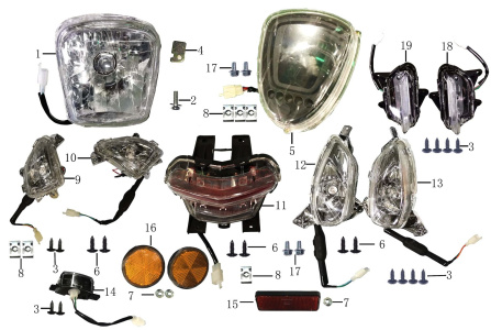 Подбор запчастей LIGHT AND SPEEDMETER S9 Motosuper