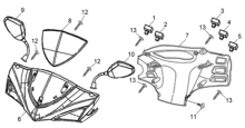 Подбор запчастей Облицовка руля / Зеркала Кузов/Электрика Jet 4 125 (AD12W1-6 ANA) Jet 4 125 SYM