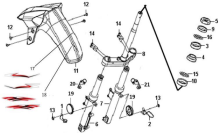 Подбор запчастей Рулевая колонка и передние амортизаторы Кузов/электрика (старый каталог) Crox 125 SYM