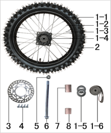 Подбор запчастей Колесо переднее EVO PH02D 14/12 (101020029, 101020031) EVO 110 BSE