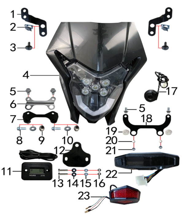 Фара и приборная панель
