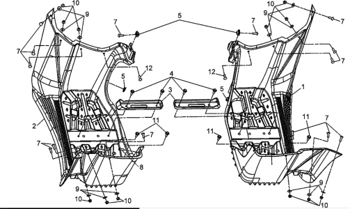 Подбор запчастей Подножки Кузов/Электрика ATV 600 (UA60A-6) ATV 600 SYM