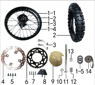 Подбор запчастей Колесо заднее PH10L MXR 125 MXR 125 BSE