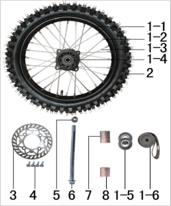 Подбор запчастей Колесо переднее EVO PH02D 14/12 (101020029, 101020031) EVO 110 BSE