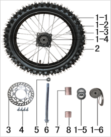 Подбор запчастей Колесо переднее EVO PH02D 12/10 (101020030) EVO 110 BSE