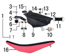 Подбор запчастей Бак и седло Z5L (101360044, 101360050) Z5L BSE