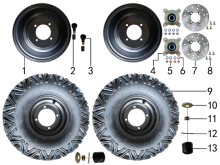 Подбор запчастей Колёса передние XT-1U (150021000, 150021001, 150021002, 150021003) XT-1U BSE