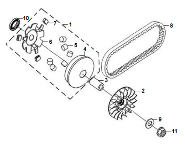 Шкив вариатора подвижный