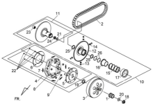 Подбор запчастей Сцепление Двигатель MaxSYM 400i (LX40A1-6-L4A ) MaxSYM 400 SYM