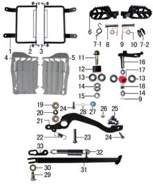 Подбор запчастей Подставка и подножки Z5L (101360044, 101360050) Z5L BSE