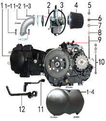 Подбор запчастей Двигатель MXS 125 17/14 (101131000) MXS 125 BSE
