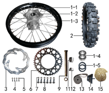 Подбор запчастей Колесо заднее Z10L (J10) 2022 (101270019) Z10L BSE