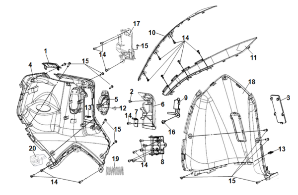 Передняя внутренняя облицовка